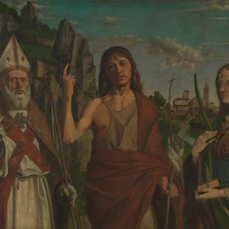 Saint Zeno, Saint John the Baptist and a Female Martyr
