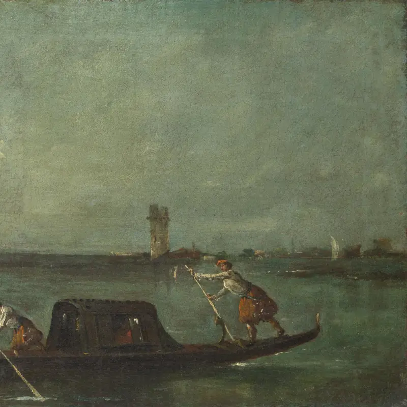 A Gondola on the Lagoon near Mestre