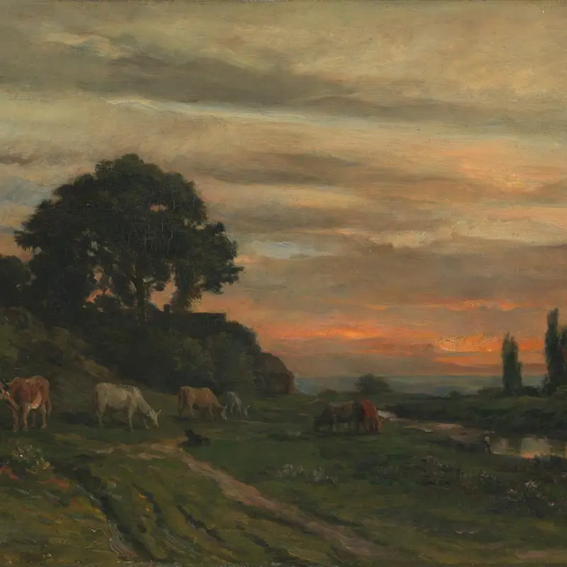 Landscape with Cattle by a Stream