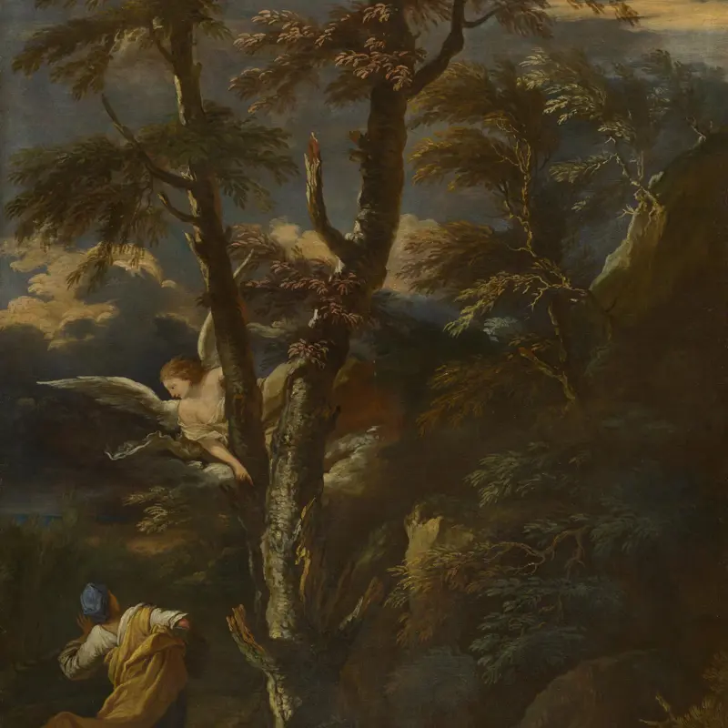 An Angel appears to Hagar and Ishmael in the Desert