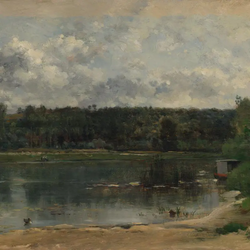River Scene with Ducks