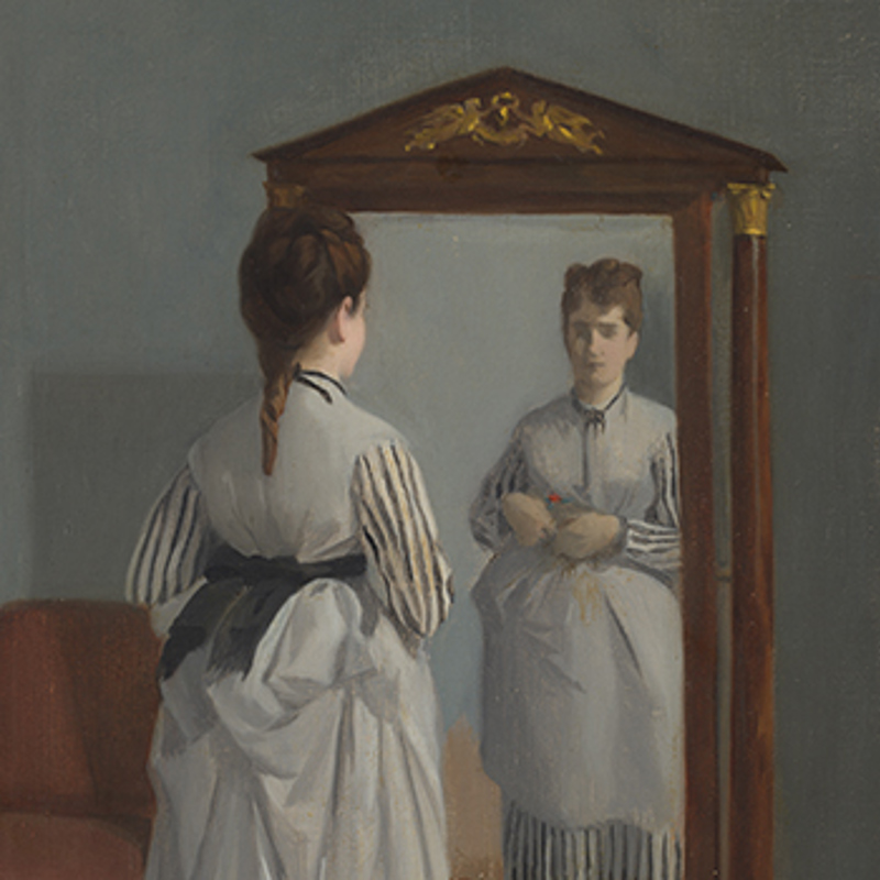 Why do artists paint young women looking into mirrors?