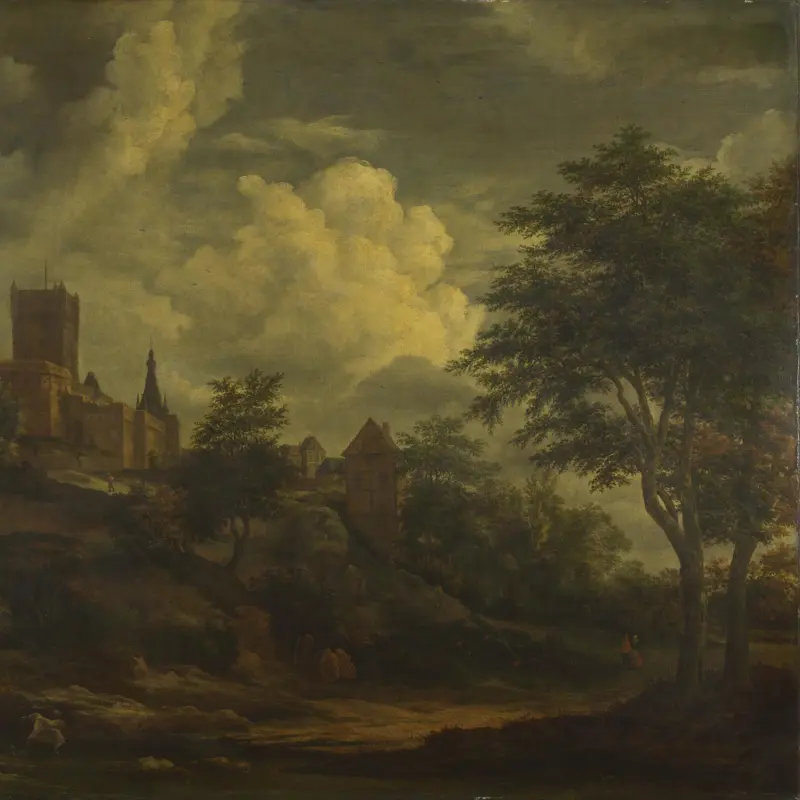 A Castle on a Hill by a River