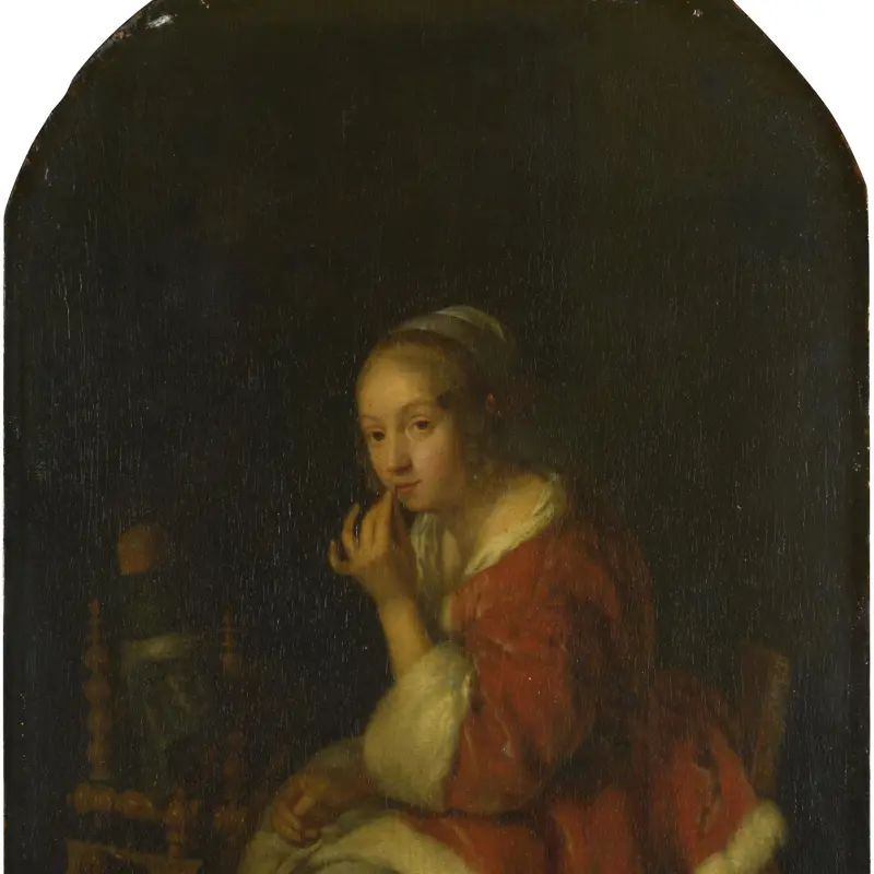 A Lady at a Spinning-wheel