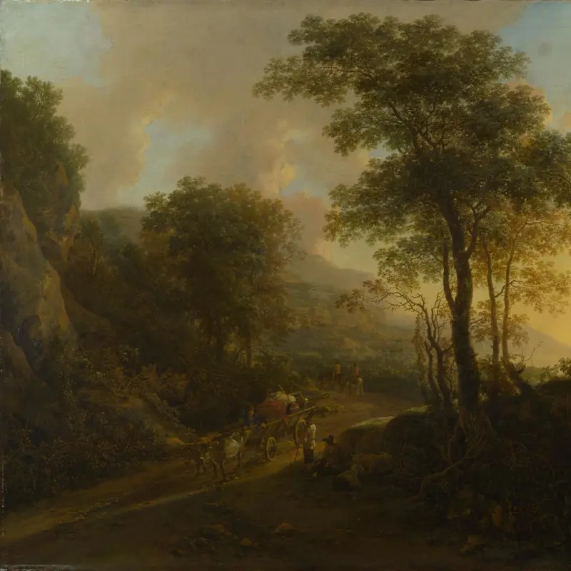 A Rocky Landscape with an Ox-cart